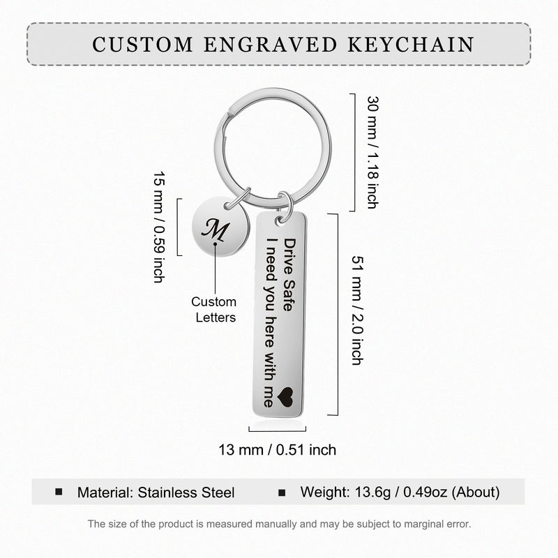 Jerry Personalised Keyring with Disk and Vertical Bar inscribed