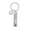 Jerry Personalised Keyring with Disk and Vertical Bar inscribed