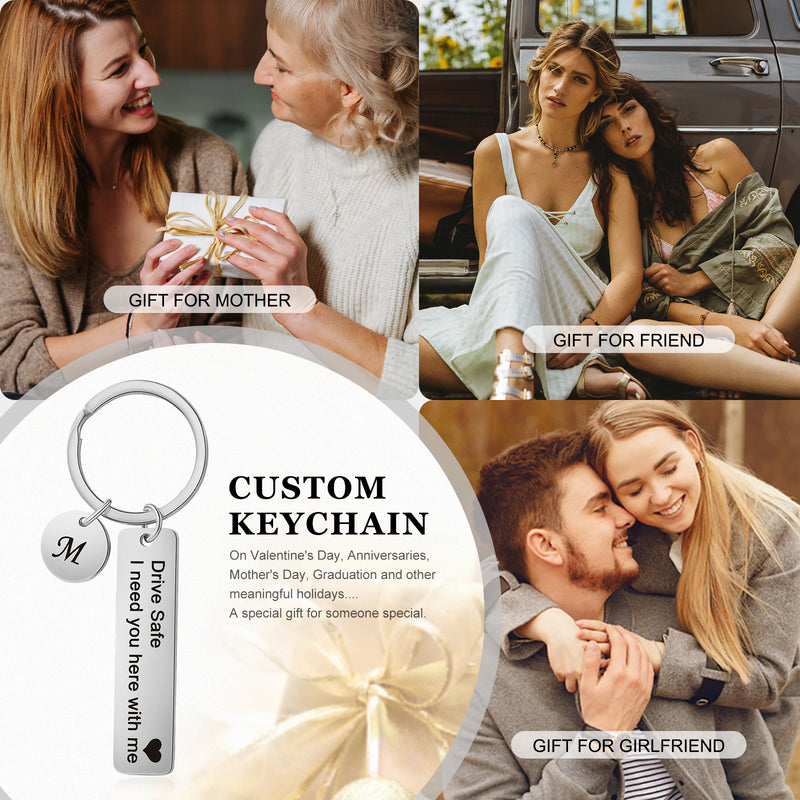 Jerry Personalised Keyring with Disk and Vertical Bar inscribed