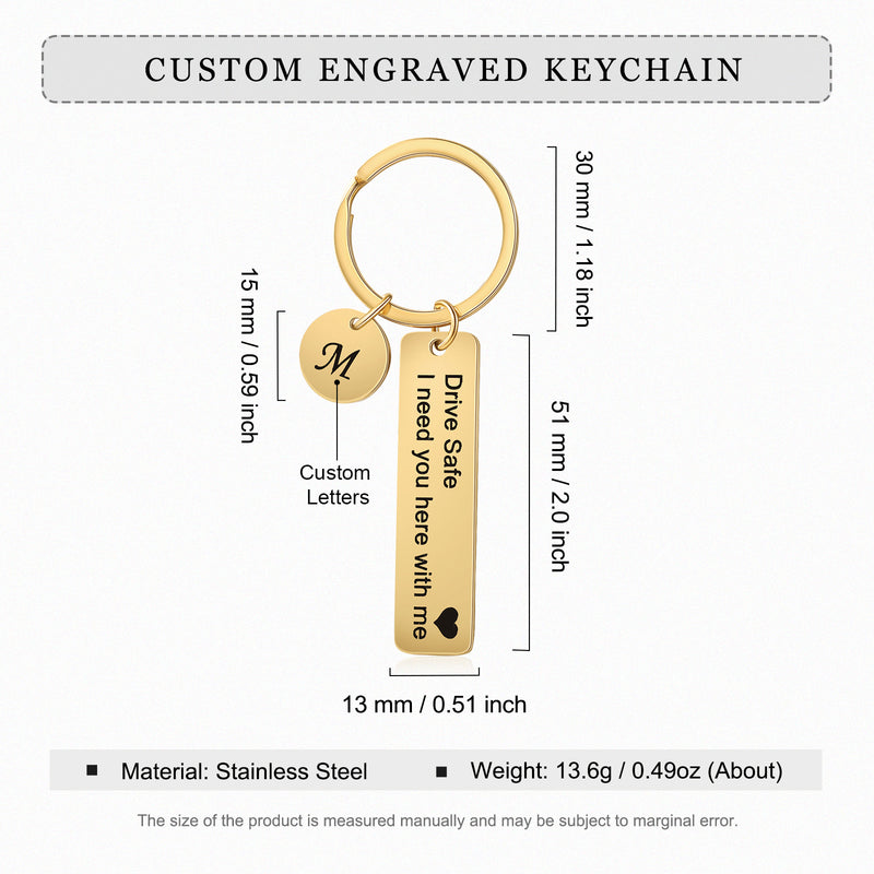 Jerry Personalised Keyring with Disk and Vertical Bar inscribed