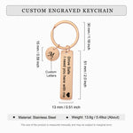 Jerry Personalised Keyring with Disk and Vertical Bar inscribed