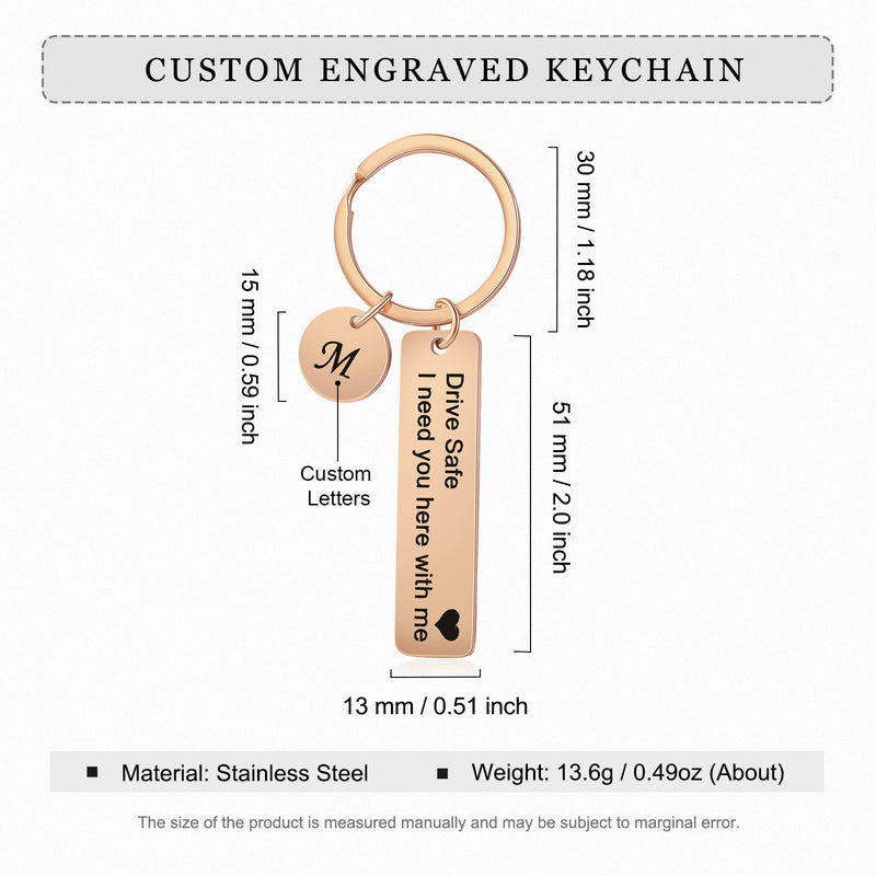 Jerry Personalised Keyring with Disk and Vertical Bar inscribed