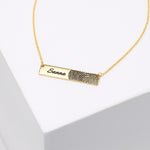 Brielle Personalised Fingerprint Nameplate Bar Necklace