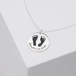 Odette Memorial Disk Footprint Necklace