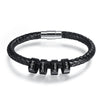 Benny Leather Bracelet with Custom Names Black Bead