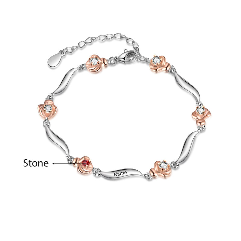 Rosa Elegant Birthstone Personalised Bracelet