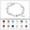 Sally Personalised Footprint Bracelet with Birthstones