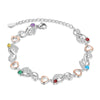 Sally Personalised Footprint Bracelet with Birthstones