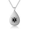 Ora Teardrop Medical ID Personalised Necklace