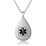 Ora Teardrop Medical ID Personalised Necklace