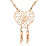 Roya Heart Shaped Custom Names Dreamcatcher Necklace