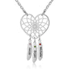 Roya Heart Shaped Custom Names Dreamcatcher Necklace