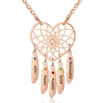 Roya Heart Shaped Custom Names Dreamcatcher Necklace