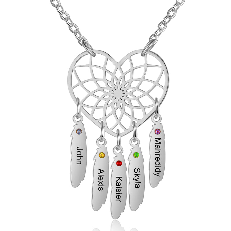 feather necklace family names