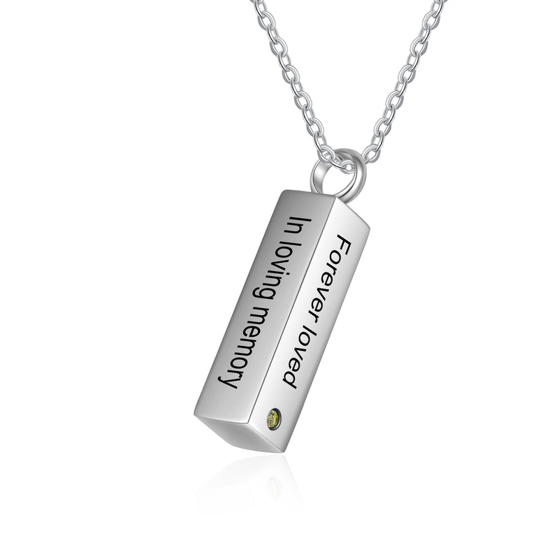 Adelin Memorial Vertical Bar Ashes Necklace