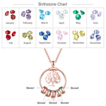 Alina Personalised Bead Circle Pendant with Tree Charm