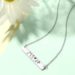 Adina Birth flower Vertical Bar Necklace Personalised