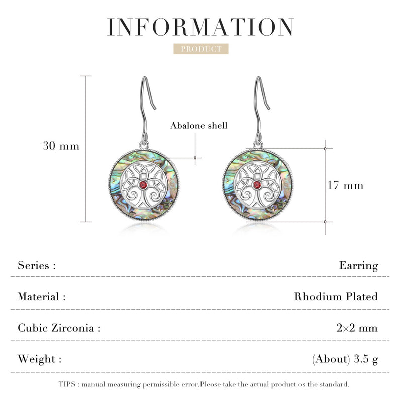 Becka Family Tree Abalone Earrings