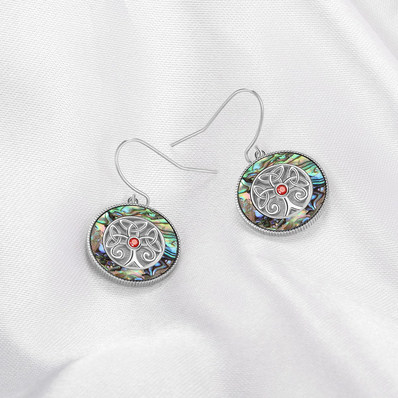 Becka Family Tree Abalone Earrings