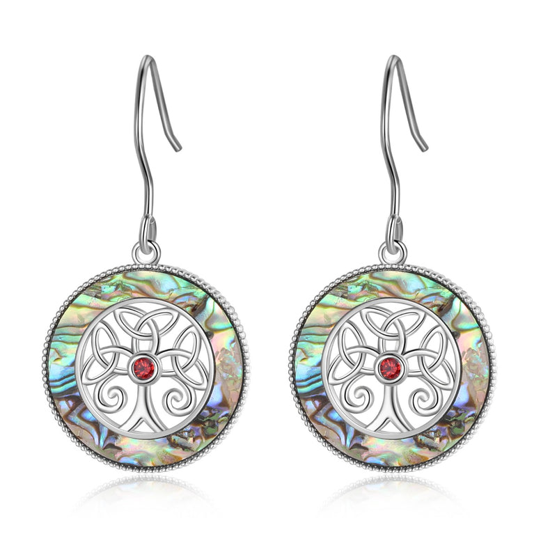 Becka Family Tree Abalone Earrings