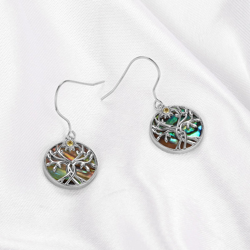 Angie Abalone Family Tree Earrings