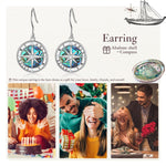 Destiny Rhodium Plated Compass Earrings