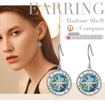 Destiny Rhodium Plated Compass Earrings