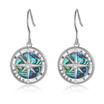 Destiny Rhodium Plated Compass Earrings