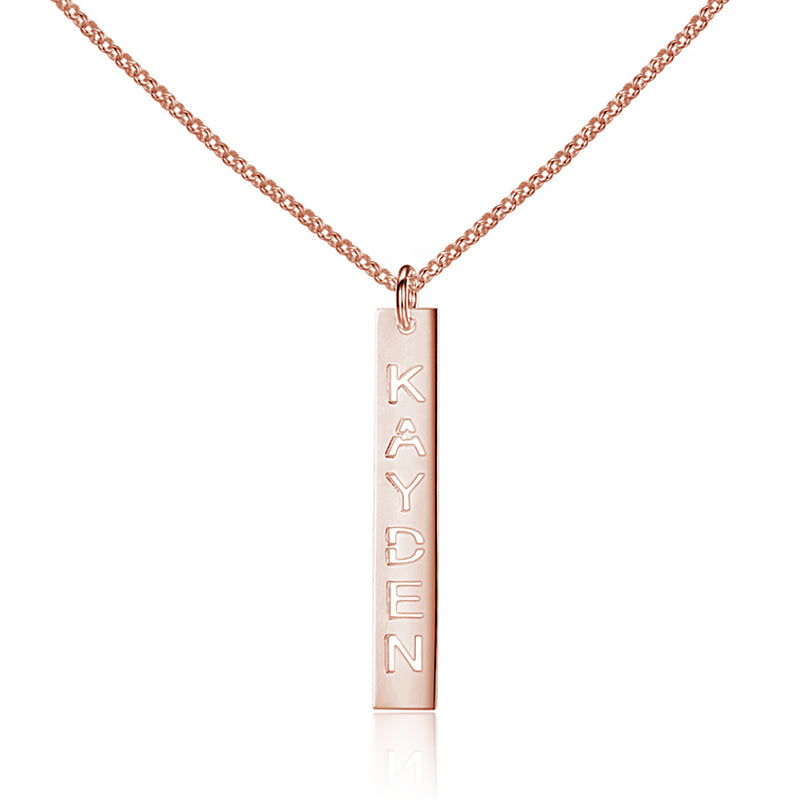 Sadie Vertical Bar Name Cut-out Necklace