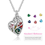 Scarlett Birthstone Encased Love Heart Necklace