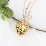 Brooklyn Heart Shaped Filigree Captured Birthstones