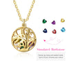 Violet Filigree Birthstone Cage Pendant Necklace