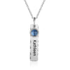 Emily Vertical Bar Personalised Pendant with Birthstone Necklace