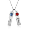 Emily Vertical Bar Personalised Pendant with Birthstone Necklace