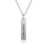 Emily Vertical Bar Personalised Pendant with Birthstone Necklace