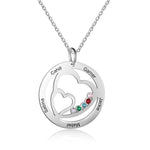 Cali Double Love Heart Circle Custom Names Pendant