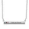 Linda Personalised Horizontal Bar Pendant with Birthstones