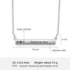 Linda Personalised Horizontal Bar Pendant with Birthstones