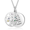 Mila Family Tree Birthstone and Disk Personalised Necklace