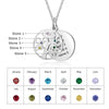 Mila Family Tree Birthstone and Disk Personalised Necklace