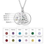 Mila Family Tree Birthstone and Disk Personalised Necklace