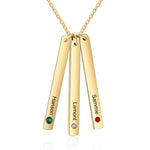 Nora Bar Drop Pendant with Birthstones