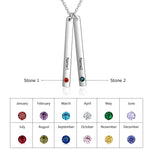 Nora Bar Drop Pendant with Birthstones