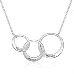 Ellie Interlocking Circle Pendants Personalised