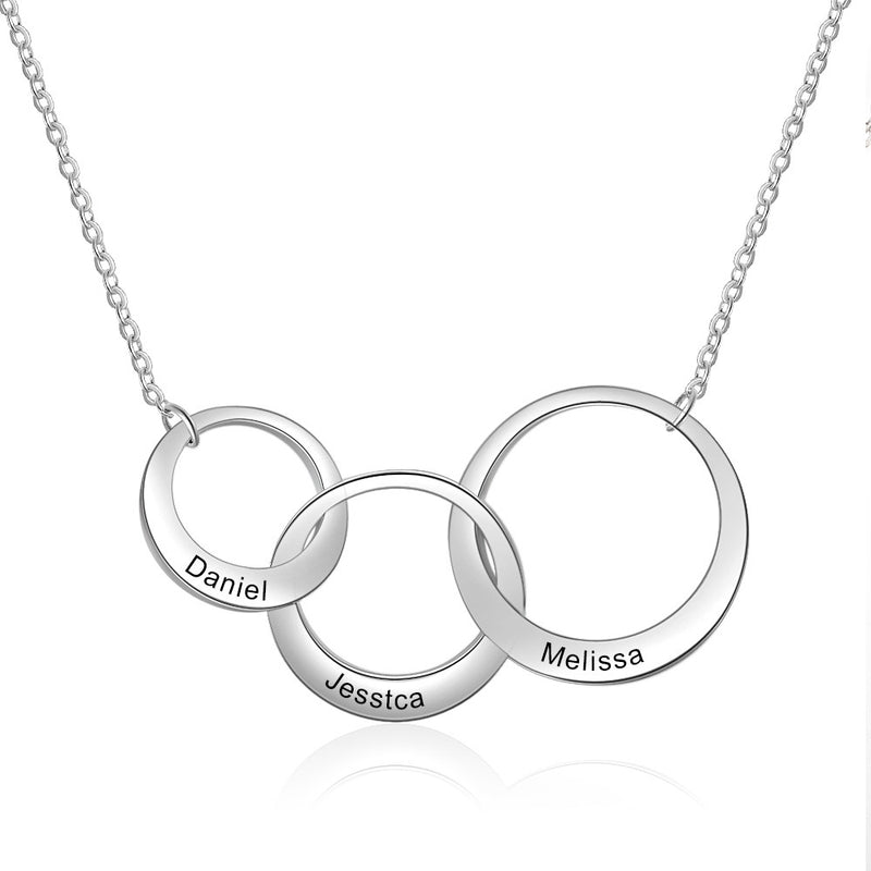 Ellie Interlocking Circle Pendants Personalised