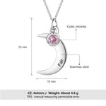 Mali Moon Personalised Necklace with Birthstone