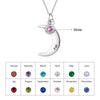 Mali Moon Personalised Necklace with Birthstone