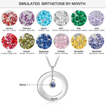 Kali Birthstone Circle Names Necklace