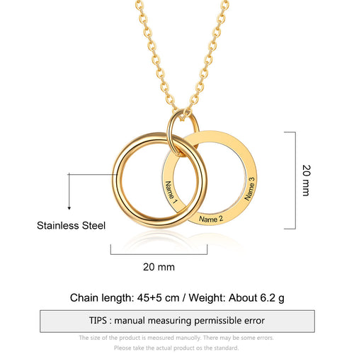 Elsie Engraved Circle Personalised Necklace