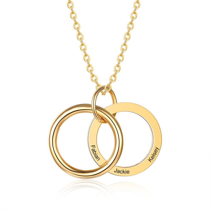 Elsie Engraved Circle Personalised Necklace